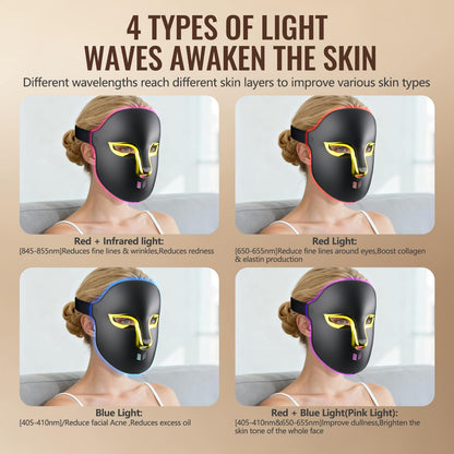 FSA Red Light Therapy Mask for Face : Acne Removal,Wrinkles Redness,Wirless Remote,Salon Grade HSA Infrared Face Mask, Anti Aging Skincare for Home,2000mAh Rechargeable Led Light Therapy Facial Mask