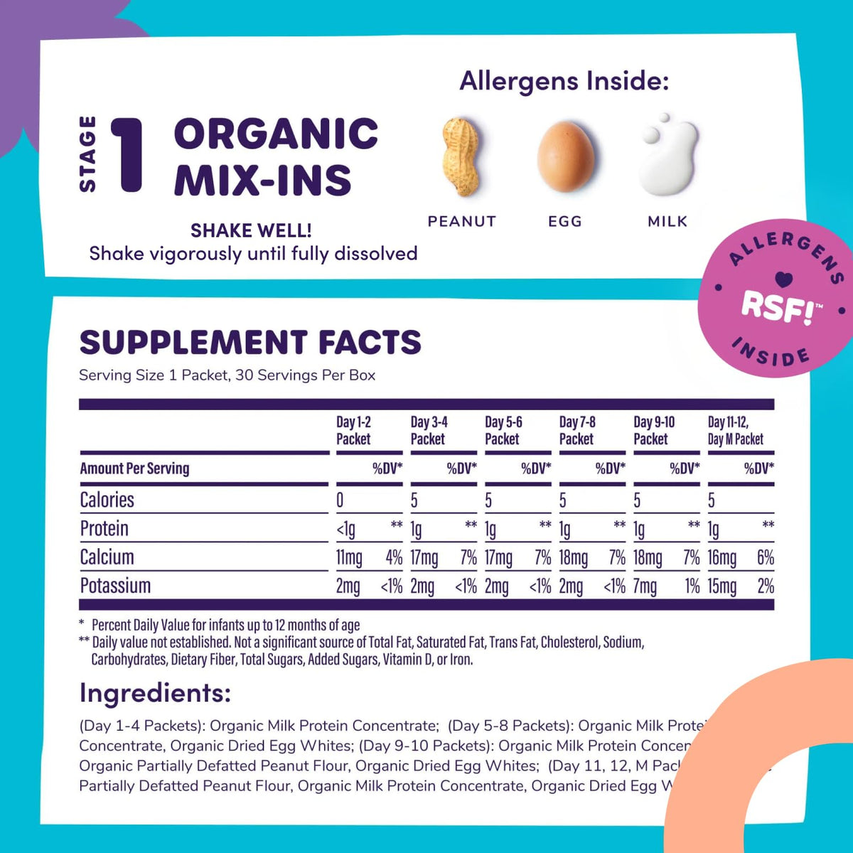 Ready Set Food Stage 1 Baby Food Mix-Ins - Baby Allergen Introduction Kit