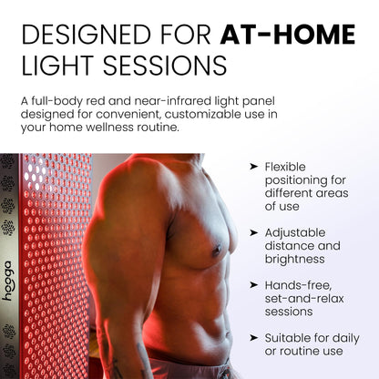 Hooga Red Light Therapy Panel Device – 630nm 660nm 810nm 850nm Red & Near Infrared Light Therapy, LED Light Therapy Lamp, 72 Quad Chip LEDs, Adjustable Brightness, Pulse Mode – ULTRA360