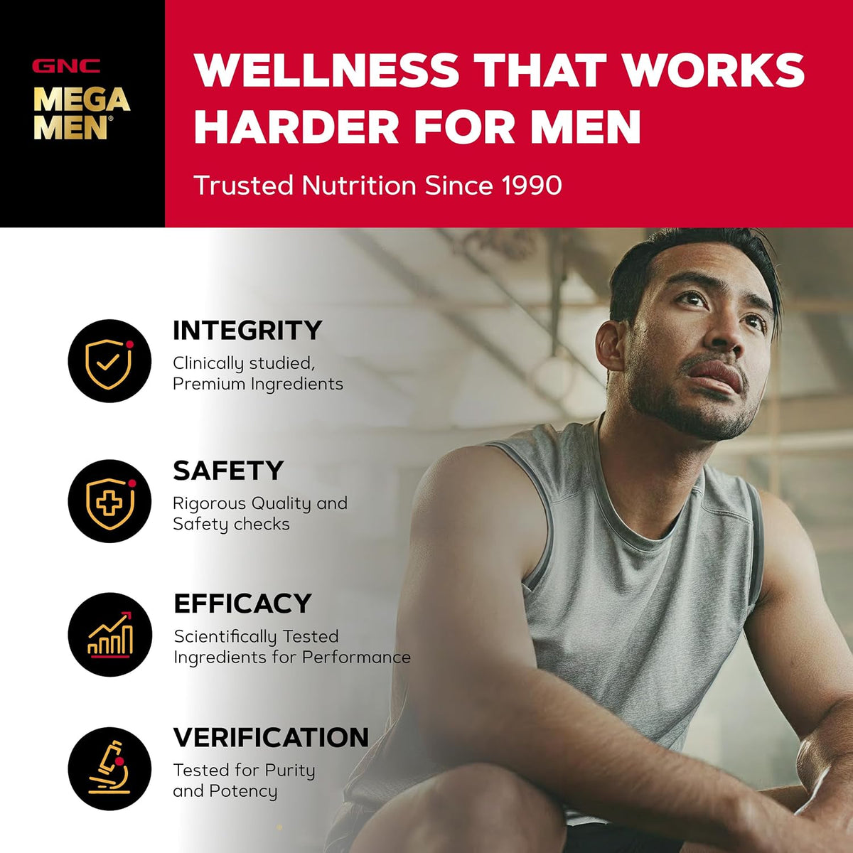 GNC Mega Men 50 Plus Multivitamin for Men, Heart & Prostate, 120 Count