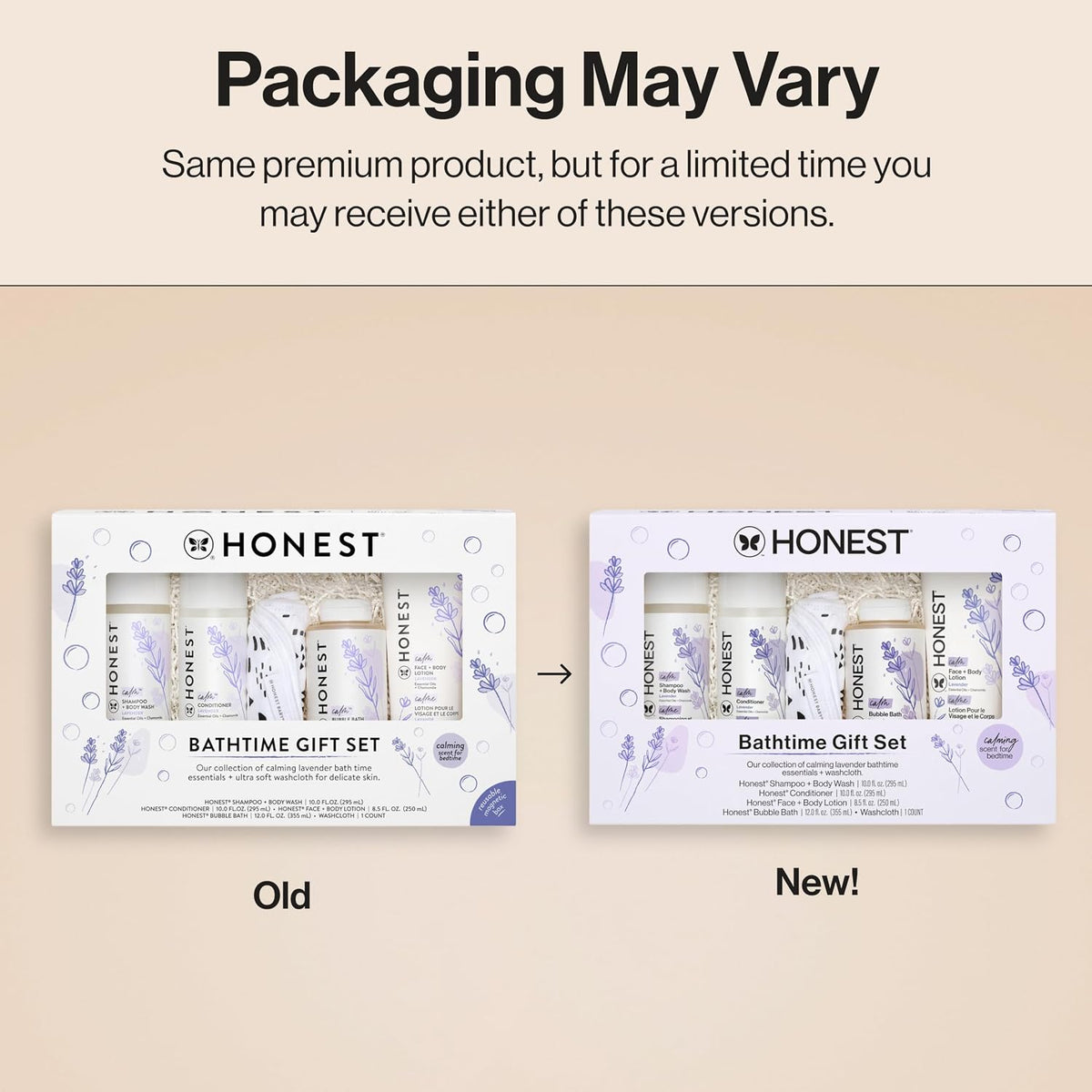 The Honest Company Bathtime Gift Set, Hypoallergenic, Lavender