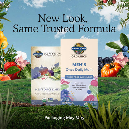 Garden of Life Organics Men's Once Daily Multivitamin, 60 Tablets