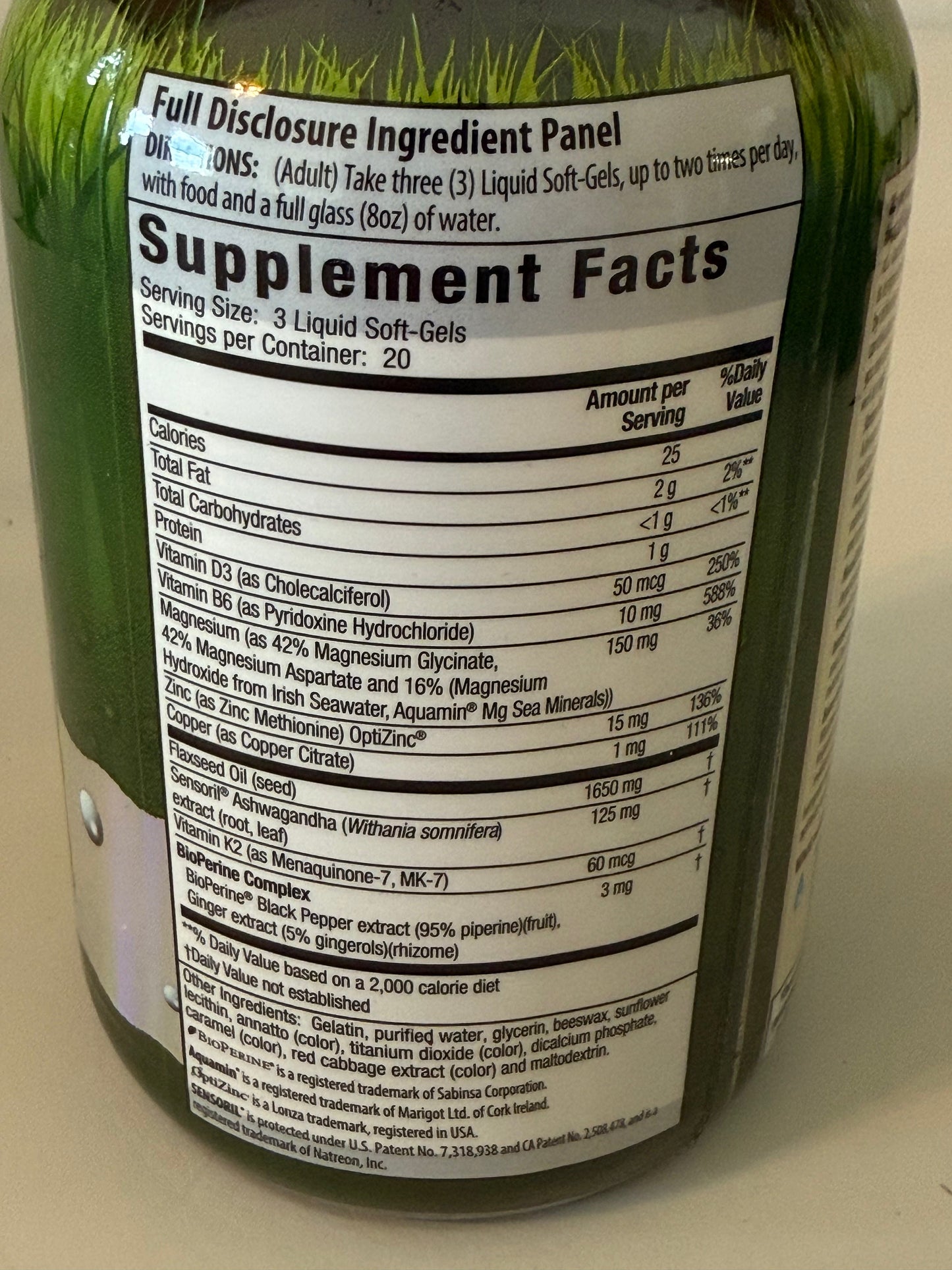 Magnesium + Ashwagandha Liquid Softgels | Stress Relief, Mood & Recovery Support, 60 CT
